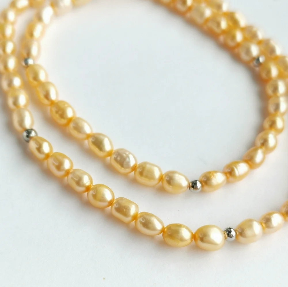 Peach Freshwater pearl necklace 🆕 - Picture 6 of 7